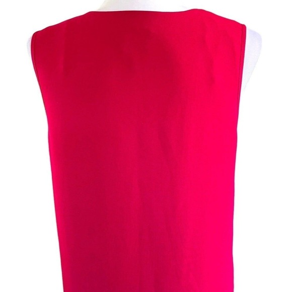 Adrianna Papell Asymmetrical Front Drape Crepe Shift Dress Size 8 Red EUC - Picture 7 of 11